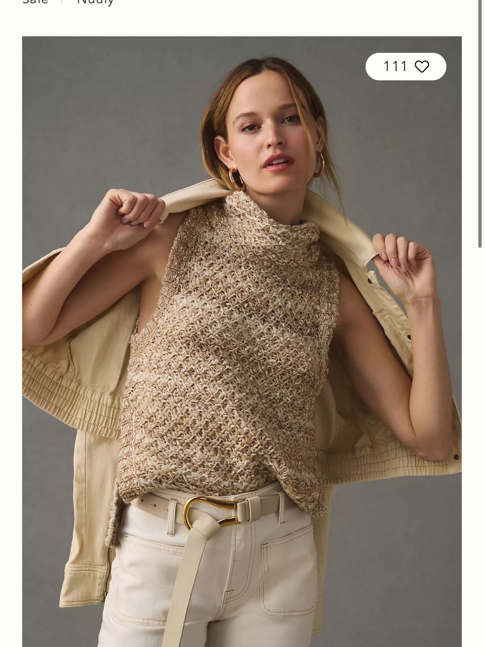 NWOT Anthropologie pilcro turtleneck sweater tank in brown